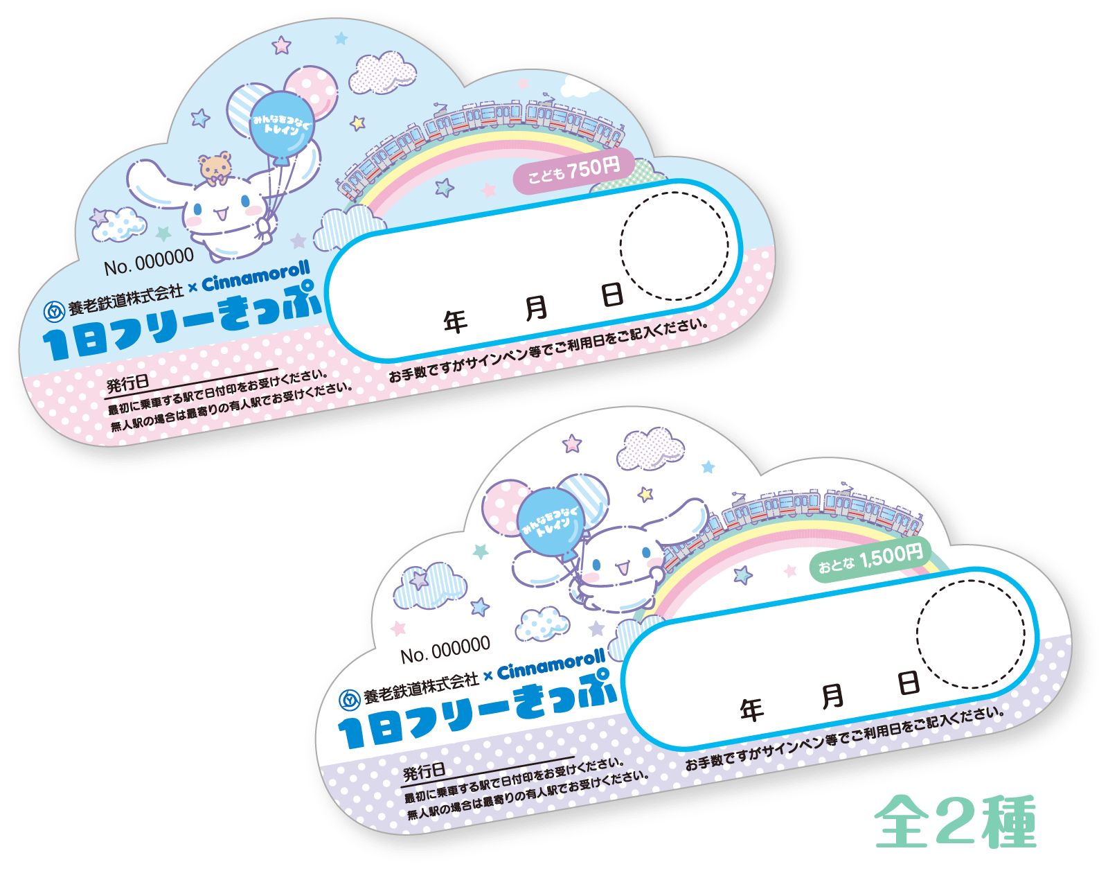 1日フリーきっぷのサンプル